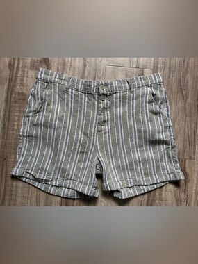 d. jeans Striped Linen Blend Shorts casual beachy neutral